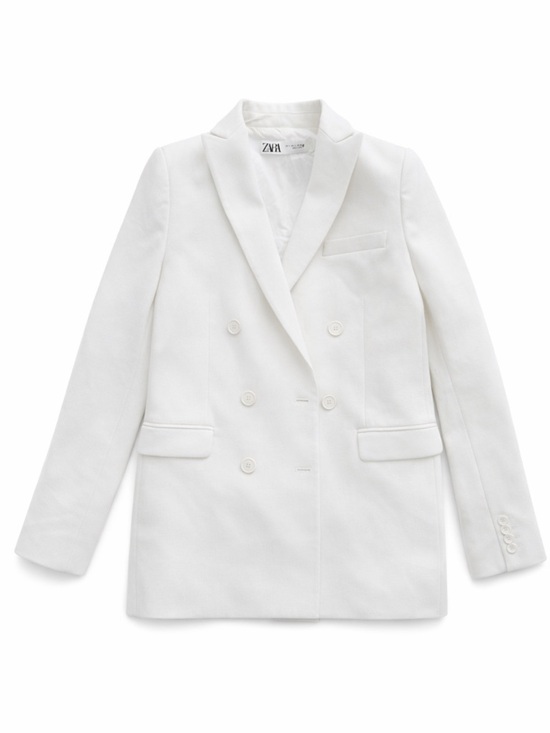 Zara Jackets & Blazers - White Women's Tailored Blazer Jacket